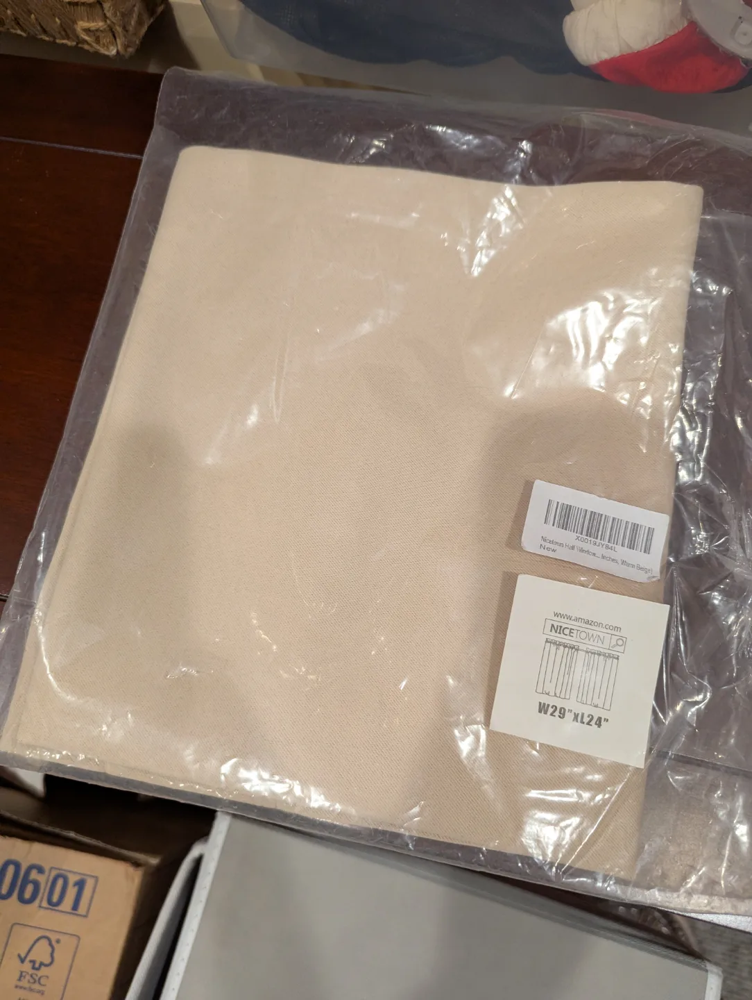 NICETOWN Half Window Curtains, Warm Beige, W29" x L24" thumbnail