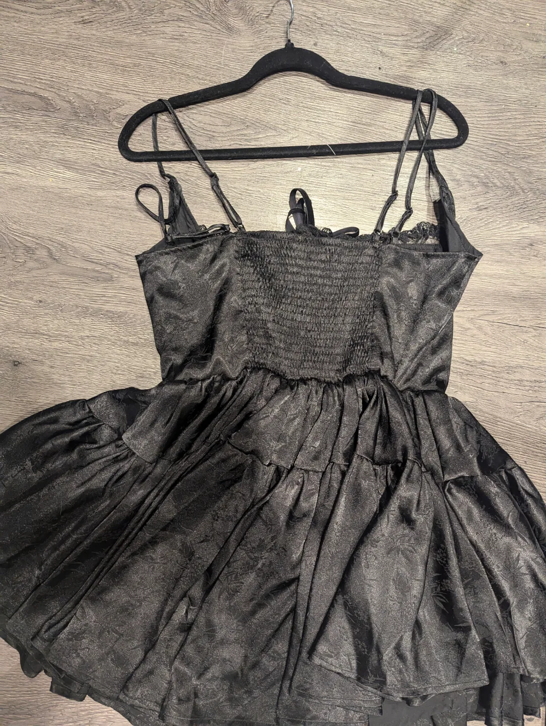 Black Satin Mini Dress image indicator(2)