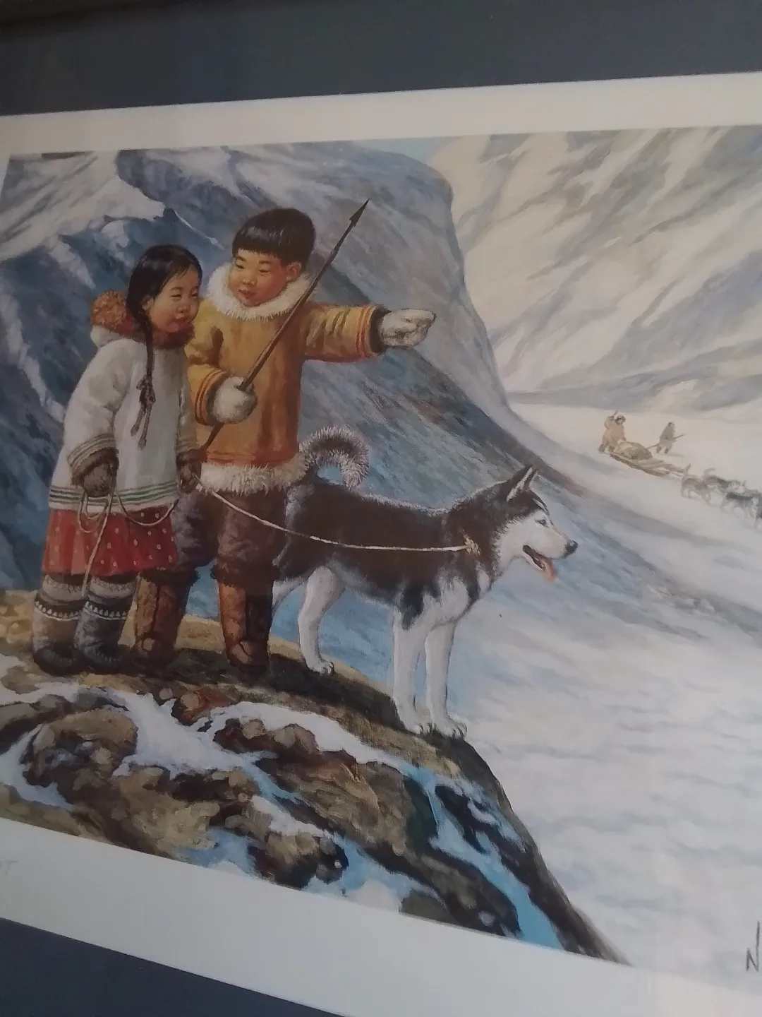 Framed Nori Peters Inuit Canadian Artic On The Lookout Eskimo image indicator(4)