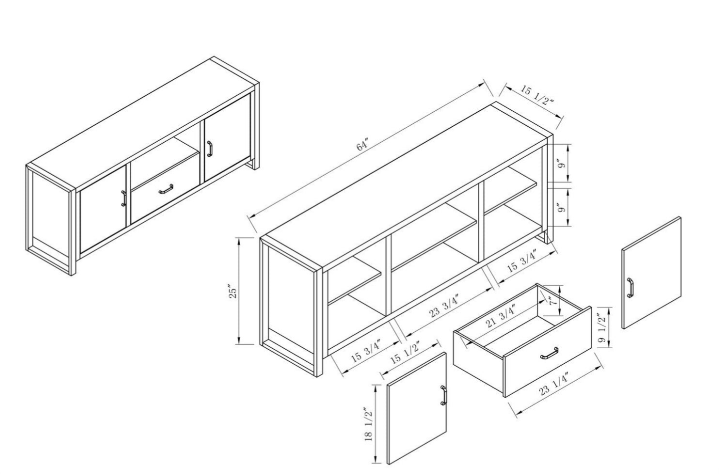 Modern Farmhouse TV Stand Media Console - photo 2