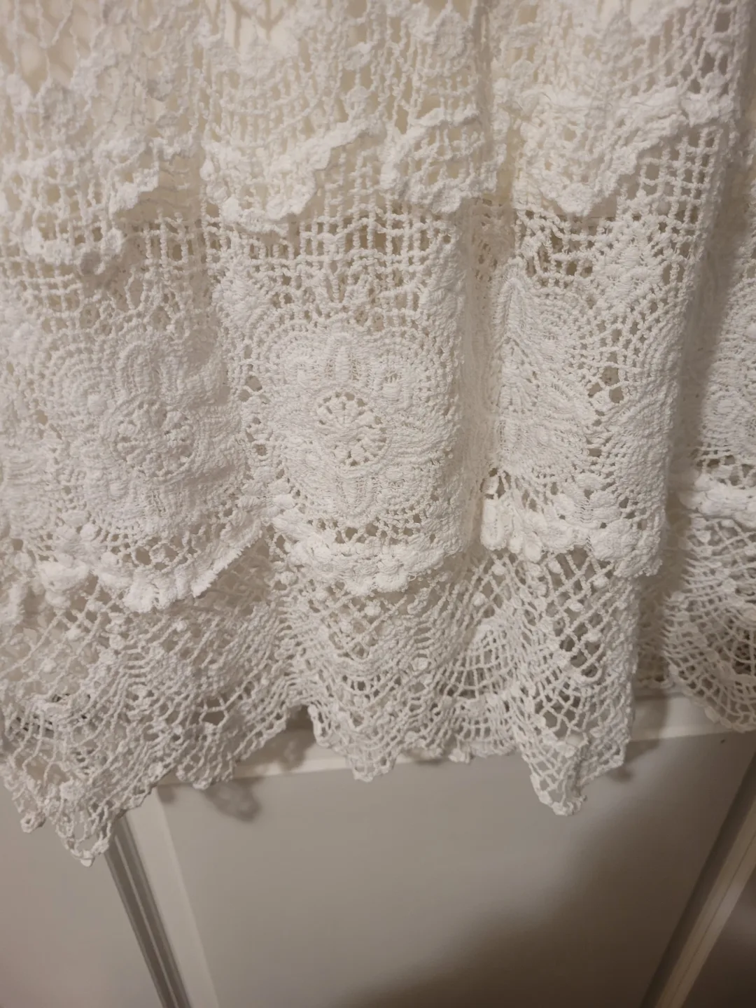 BRAND NEW White Crochet Lace Dress with Slip image indicator(5)
