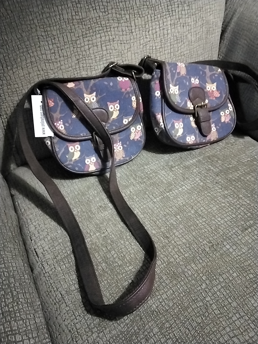 Two Owl Print Crossbody Bags