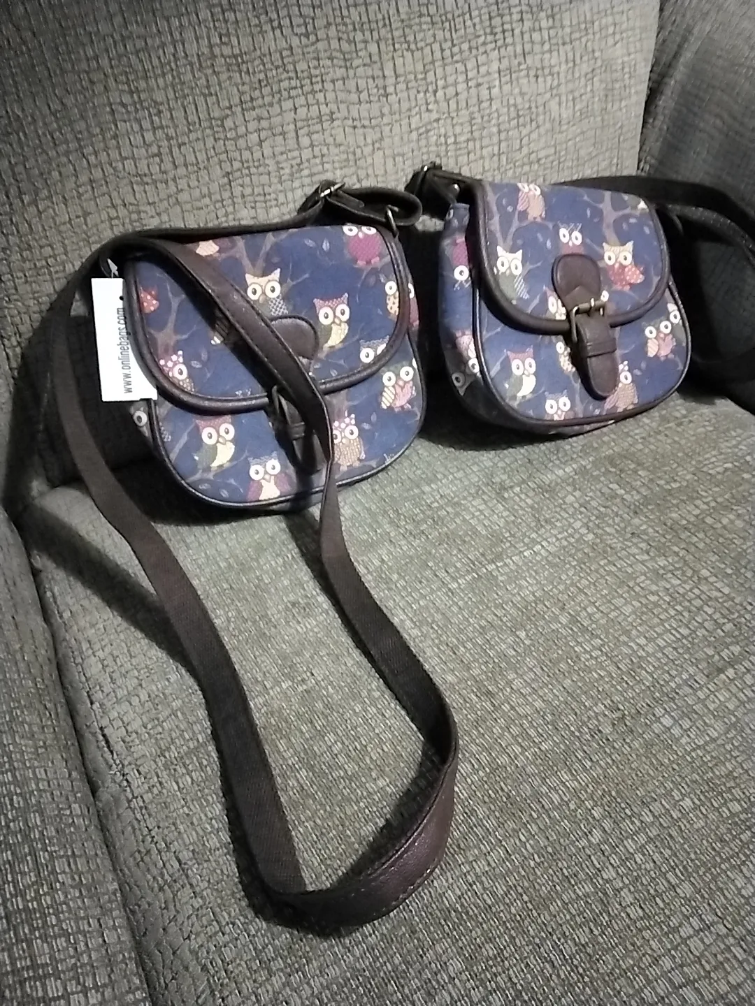 Two Owl Print Crossbody Bags thumbnail