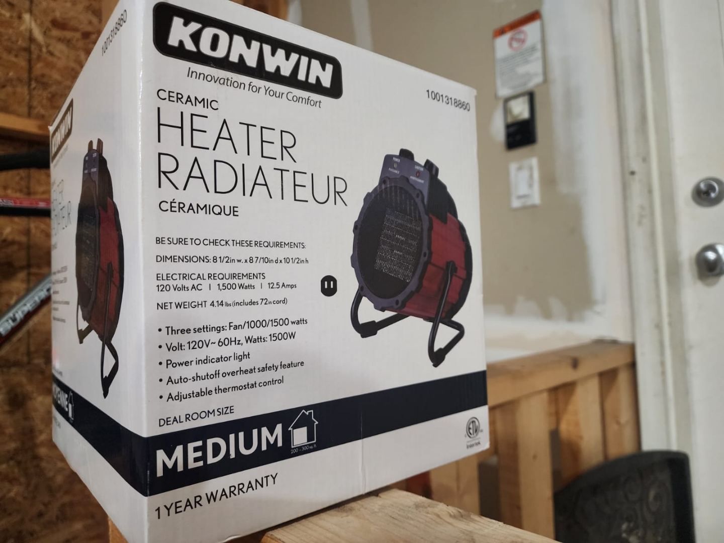 Konwin Ceramic Heater Radiator - 1000/1500W