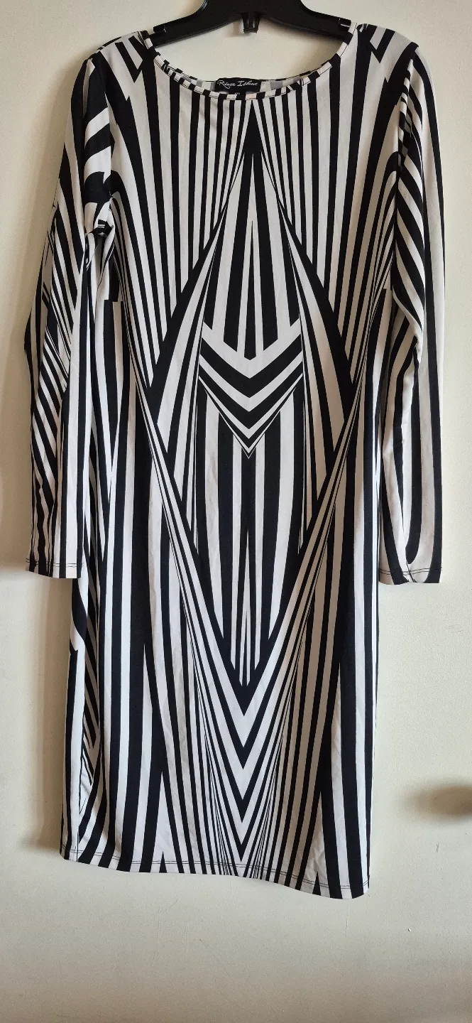 🧡DRESS BUNDLE Black & White Casual Dress and Teal Maxi Dress image indicator(2)