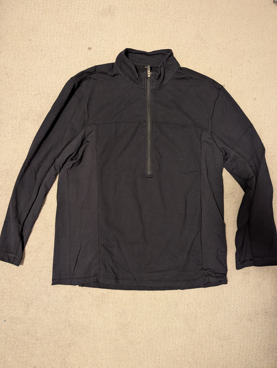 Men's XL Lululemon black half-zip long-sleeve athletic top