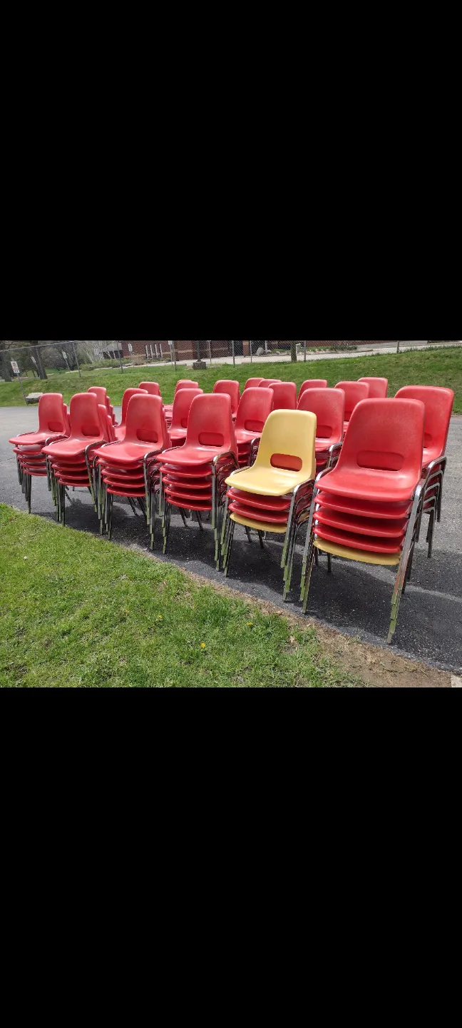 18" Teen / Adult Plastic Stacking Chairs With Chrome Legs thumbnail