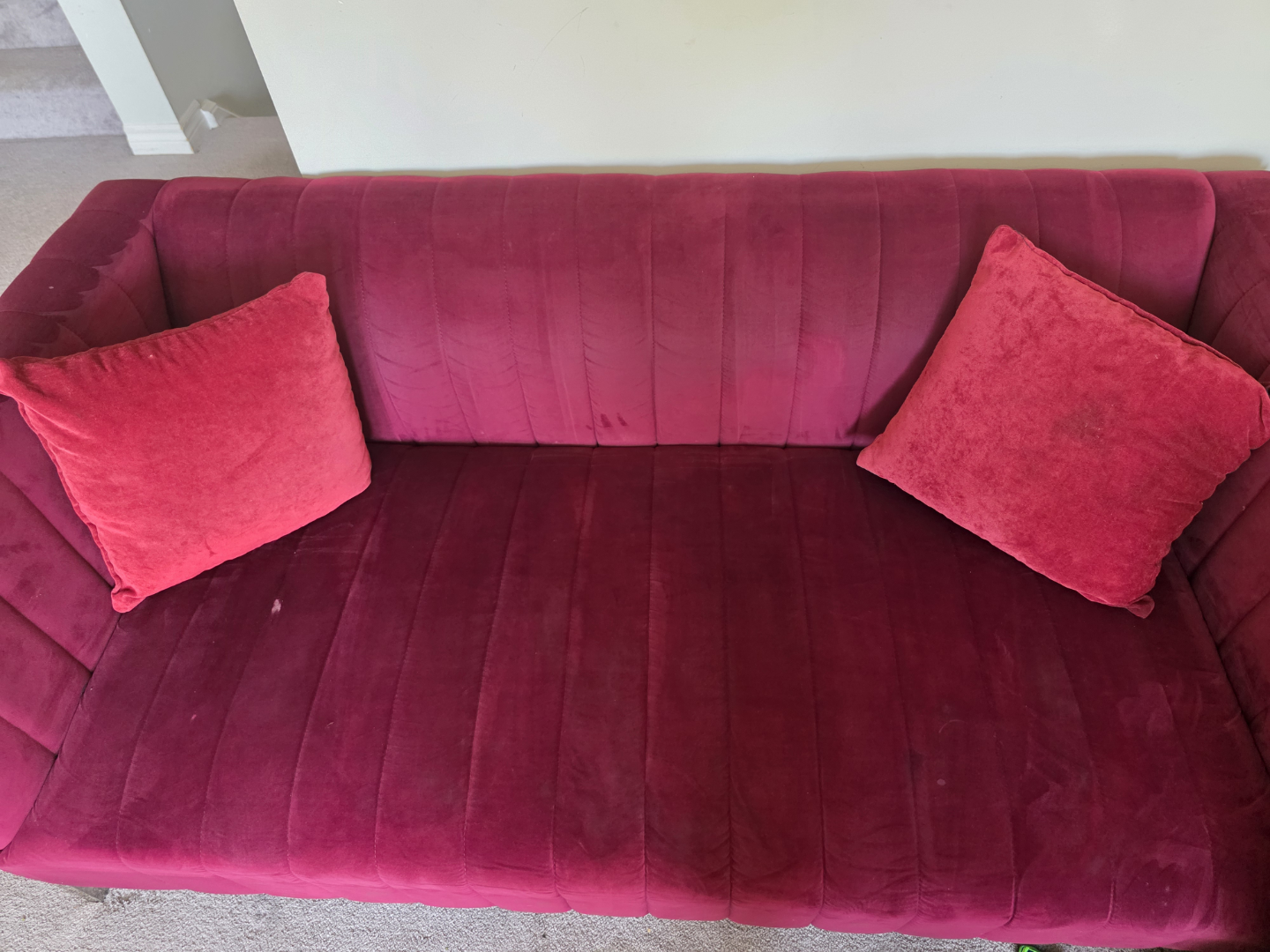 Velvet Sofa with Metal Accents - photo 4