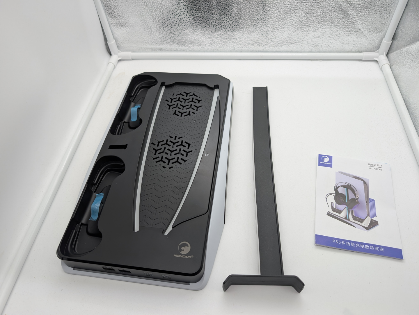 PS5 Multi-Function Charger Tower with Cooling Fan & RGB Lighting - photo 4