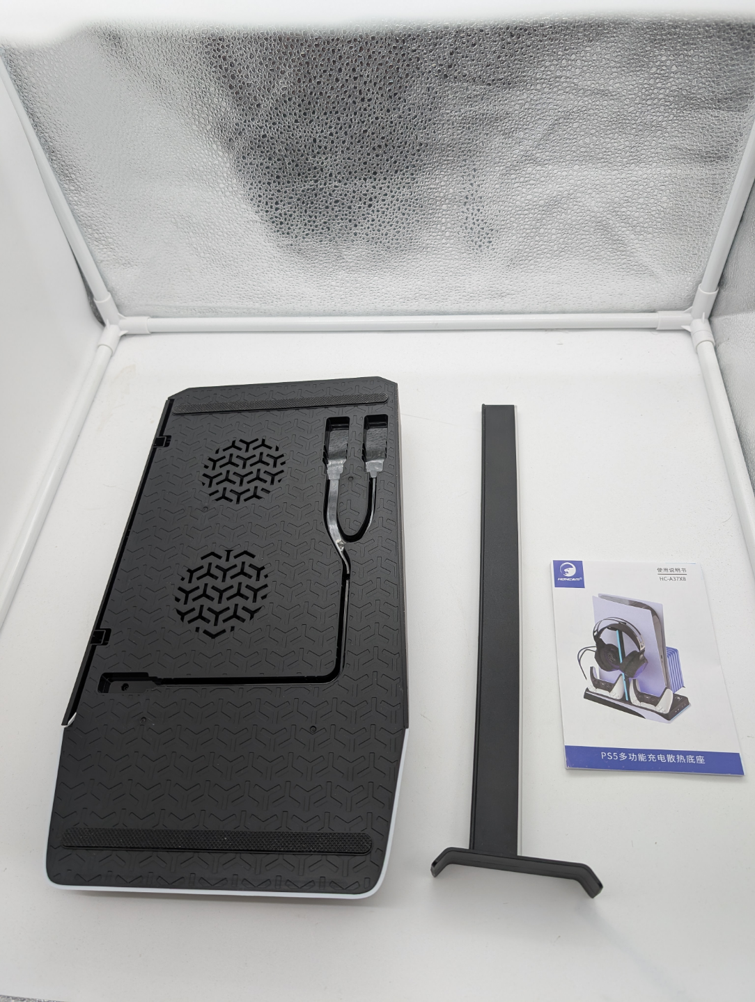 PS5 Multi-Function Charger Tower with Cooling Fan & RGB Lighting - photo 5