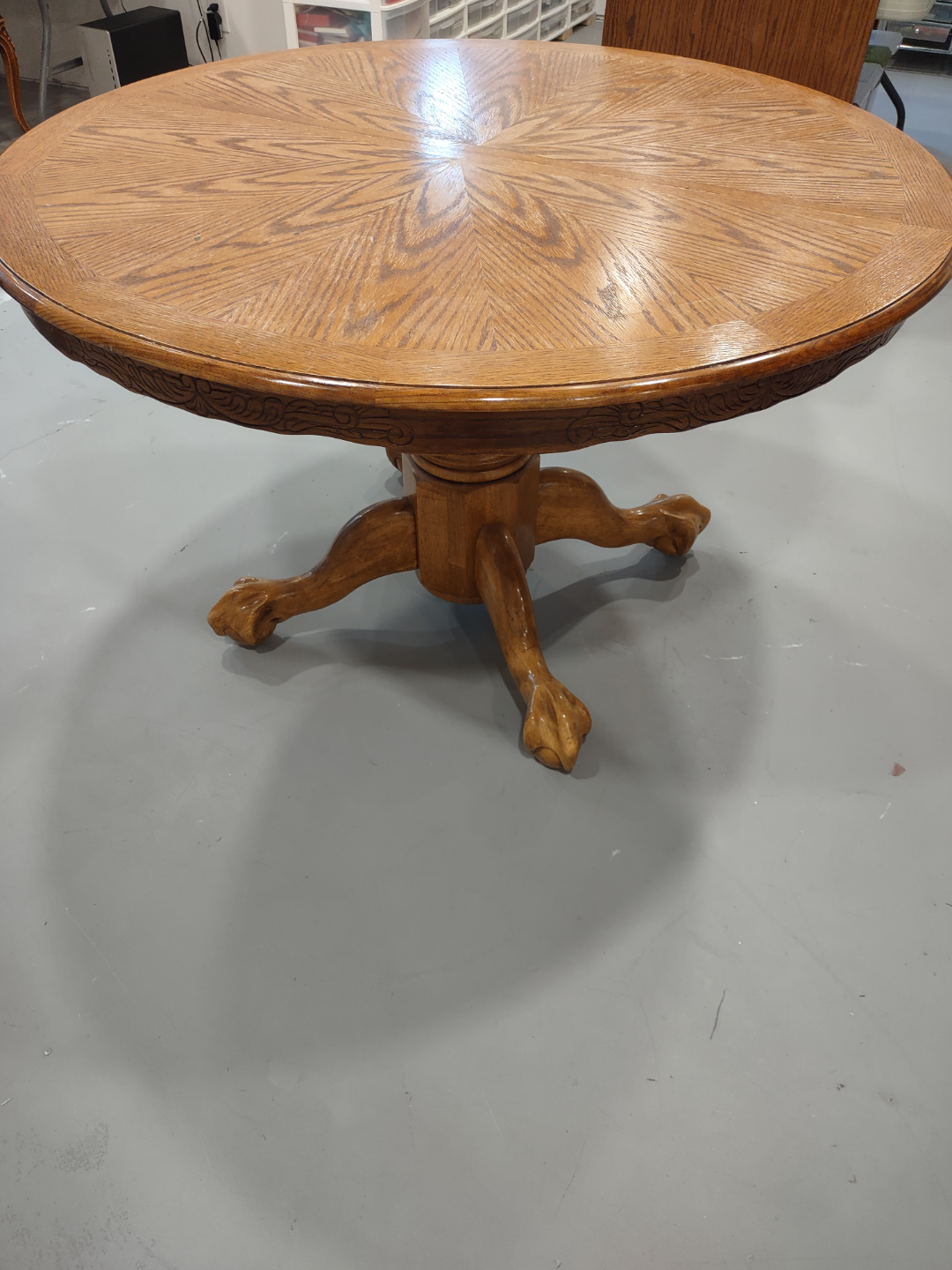 48" Solid Oak Pedestal Table (24" leaf insert incl)