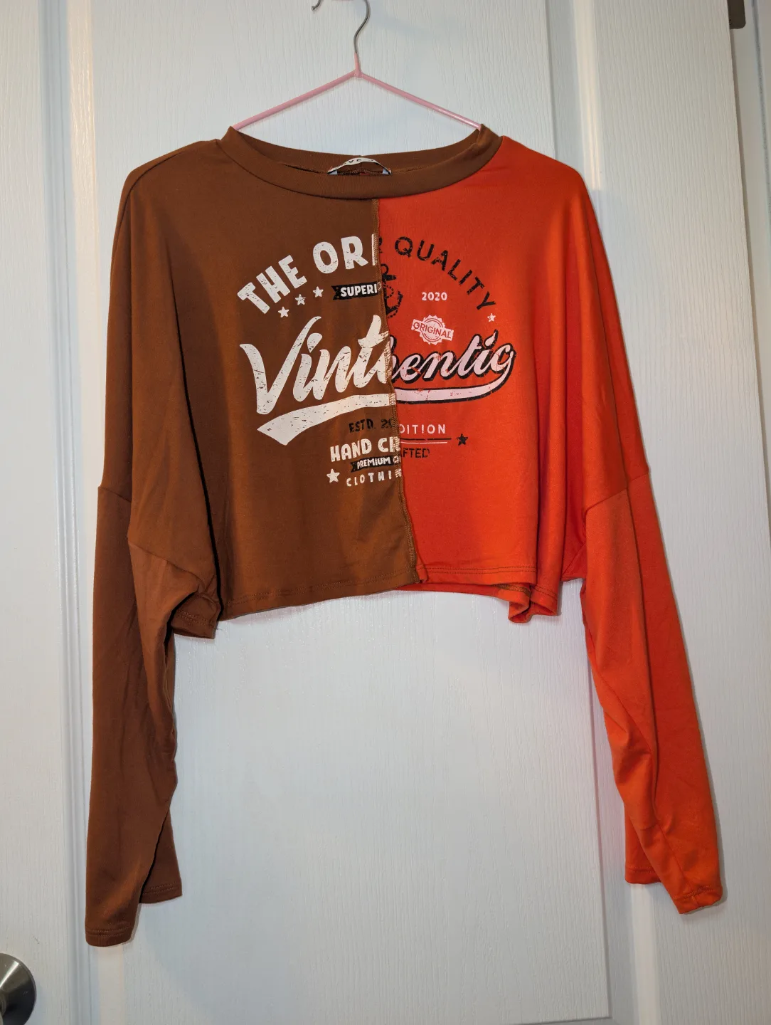 LOVE J Two-Tone Cropped Long Sleeve