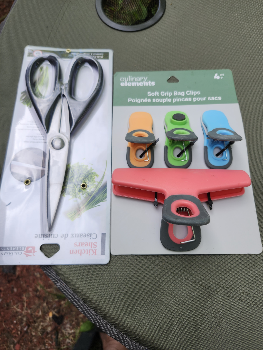 Culinary Elements Kitchen Shears & Soft Grip Bag Clips