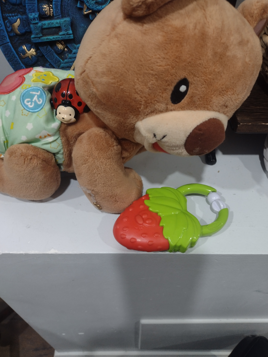 Baby's First Crawling Bear Toy with Strawberry Teether