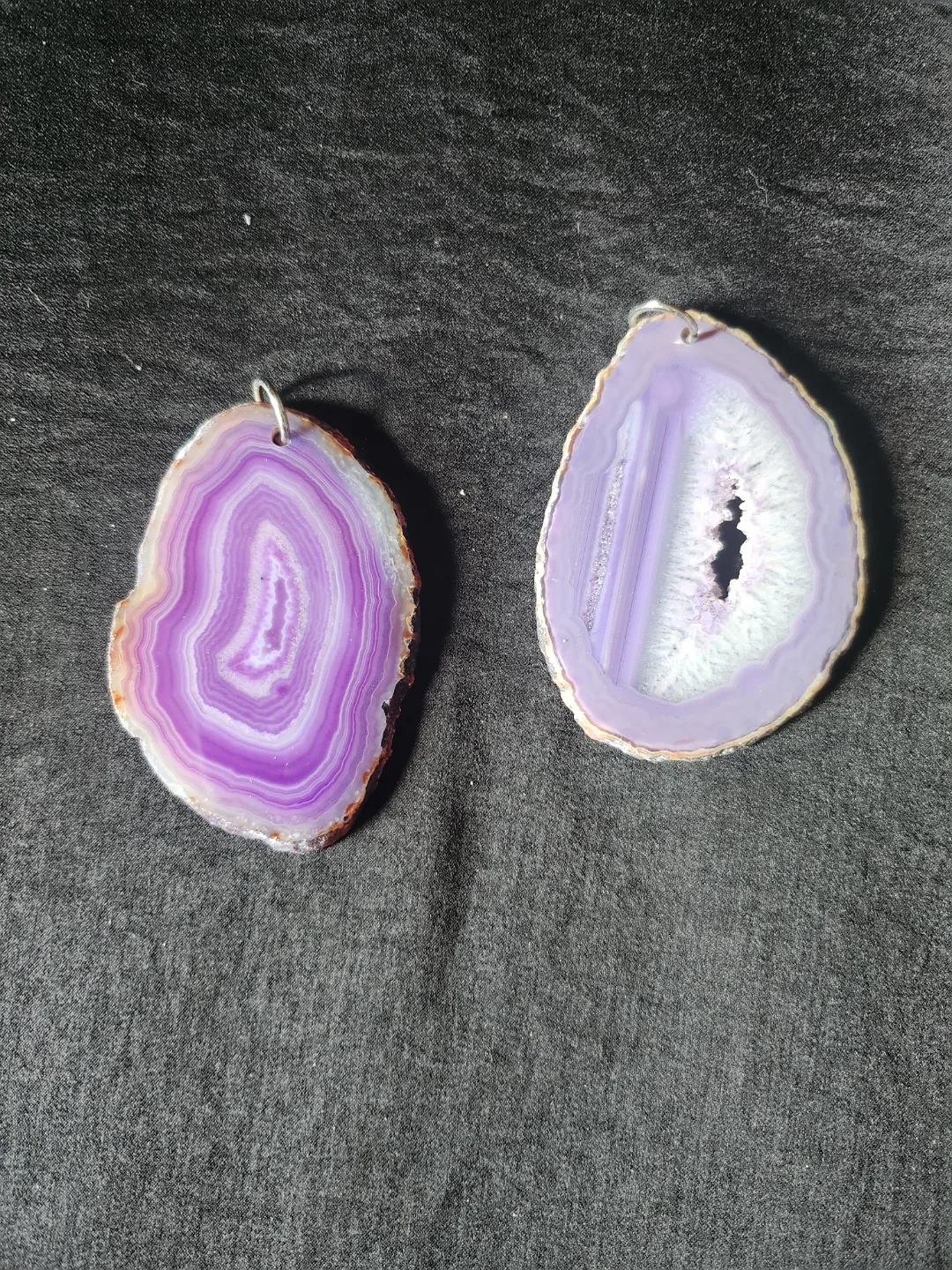Pair of Purple Agate Pendants thumbnail