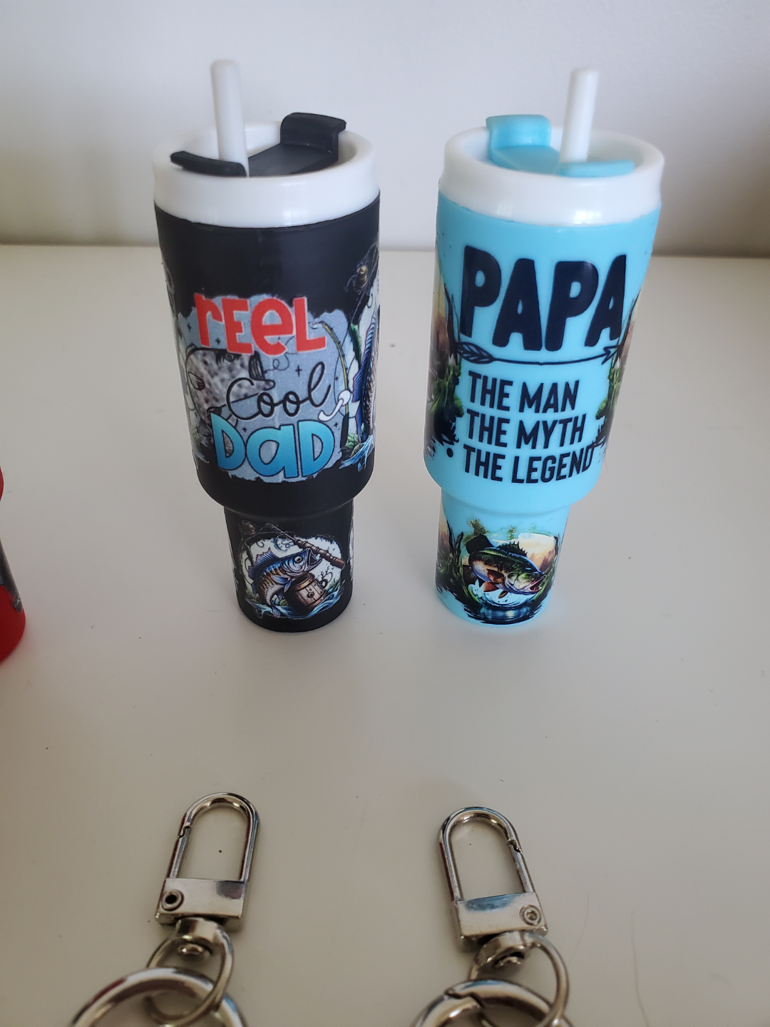 Fathers Day Fishing Themed Tumbler Keychains - New - photo 3