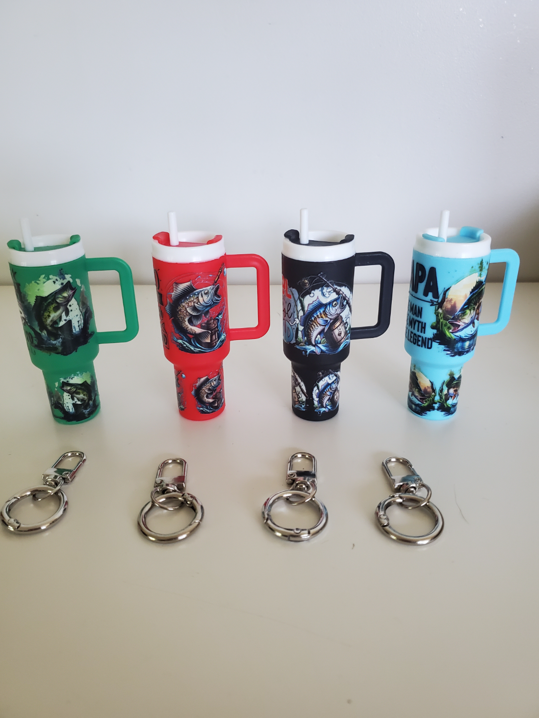 Fathers Day Fishing Themed Tumbler Keychains - New - photo 4