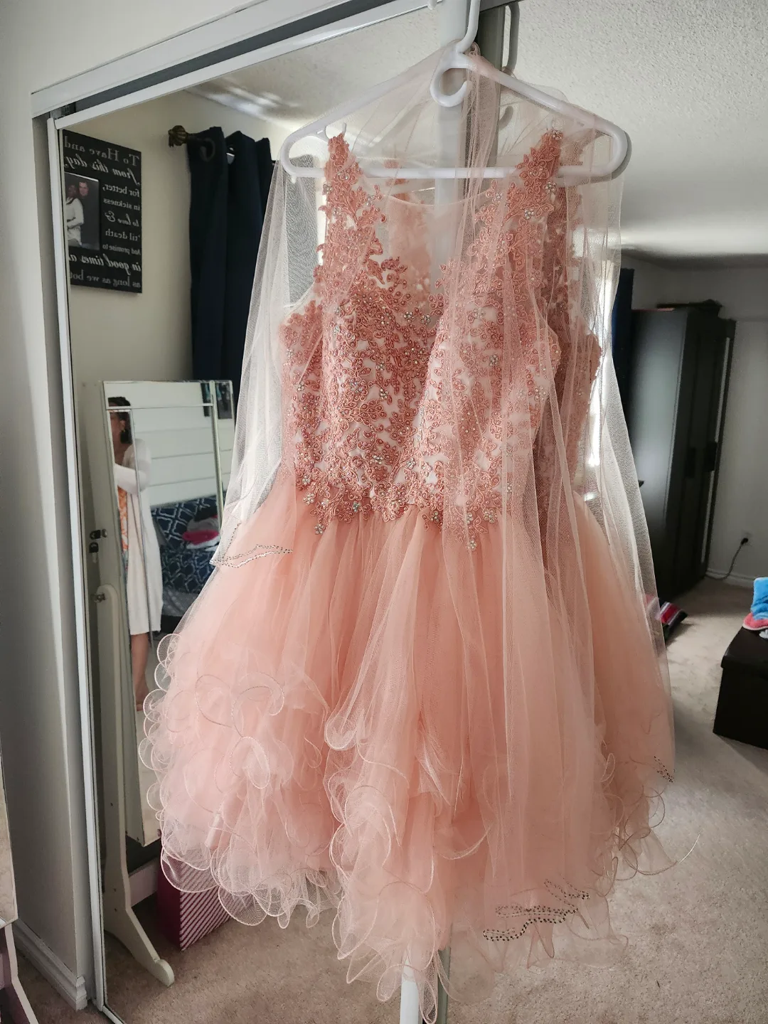 Peach Quinceañera Dress Size 6 image indicator(4)