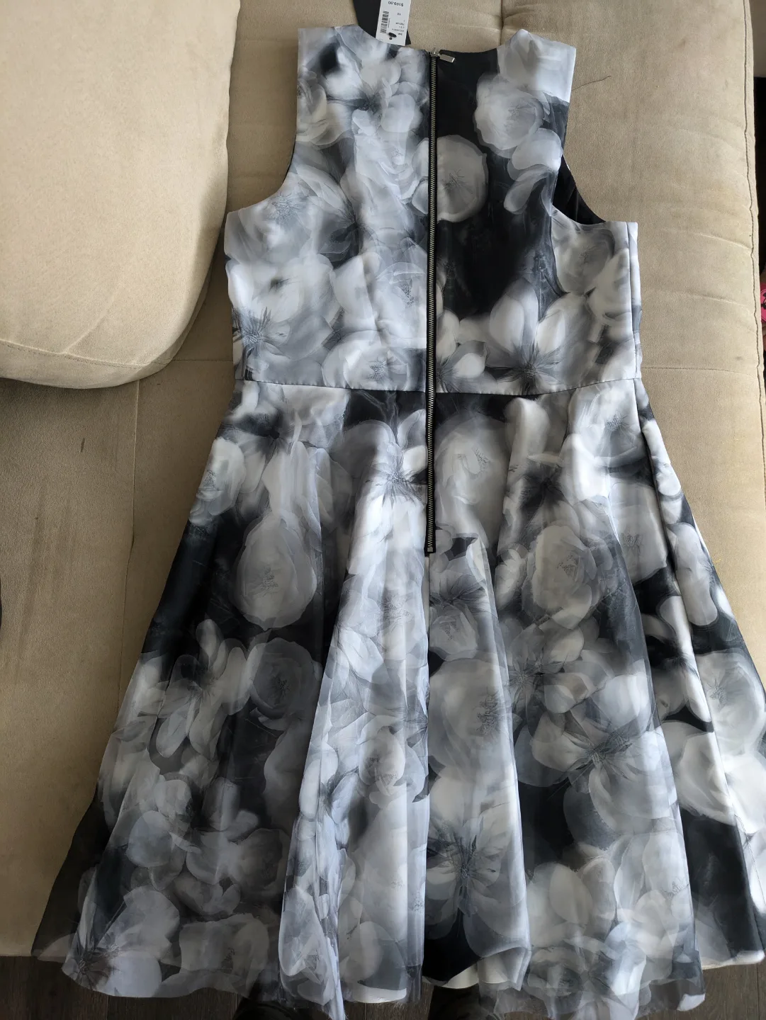RW&CO. Black and White Floral Fit and Flare Dress - Size 12 image indicator(3)