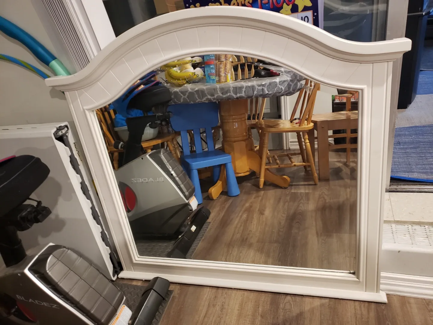 Large  white framed mirror thumbnail