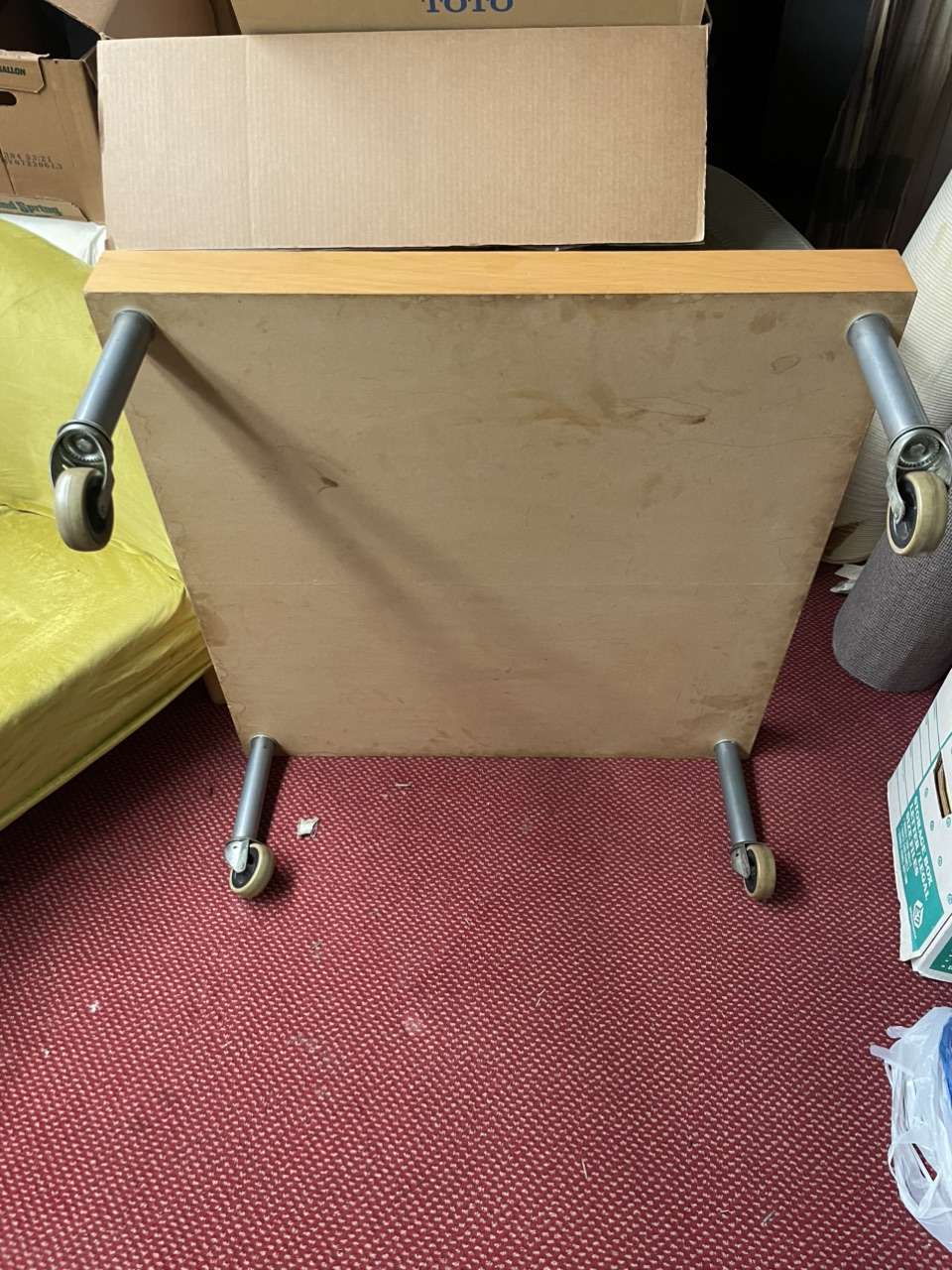 Modern Low Square Accent Coffee Table With Wheels - photo 5