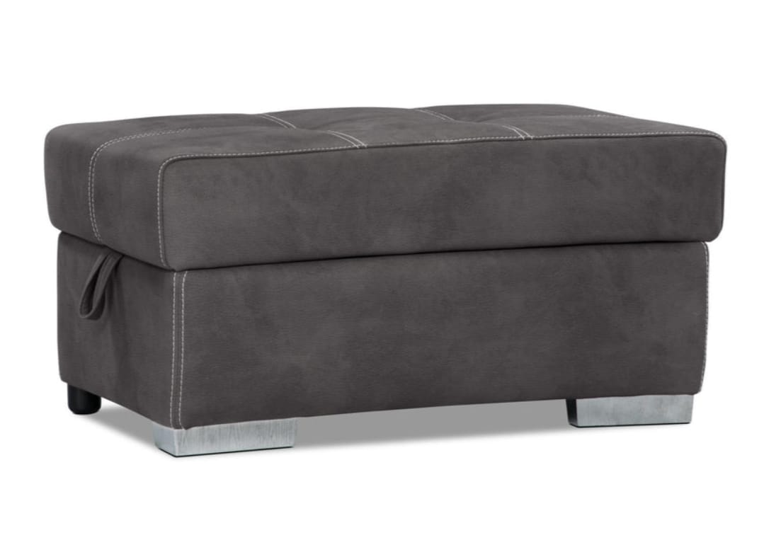 Grey Sectional Sofa with Pull-Out Ottoman - photo 5