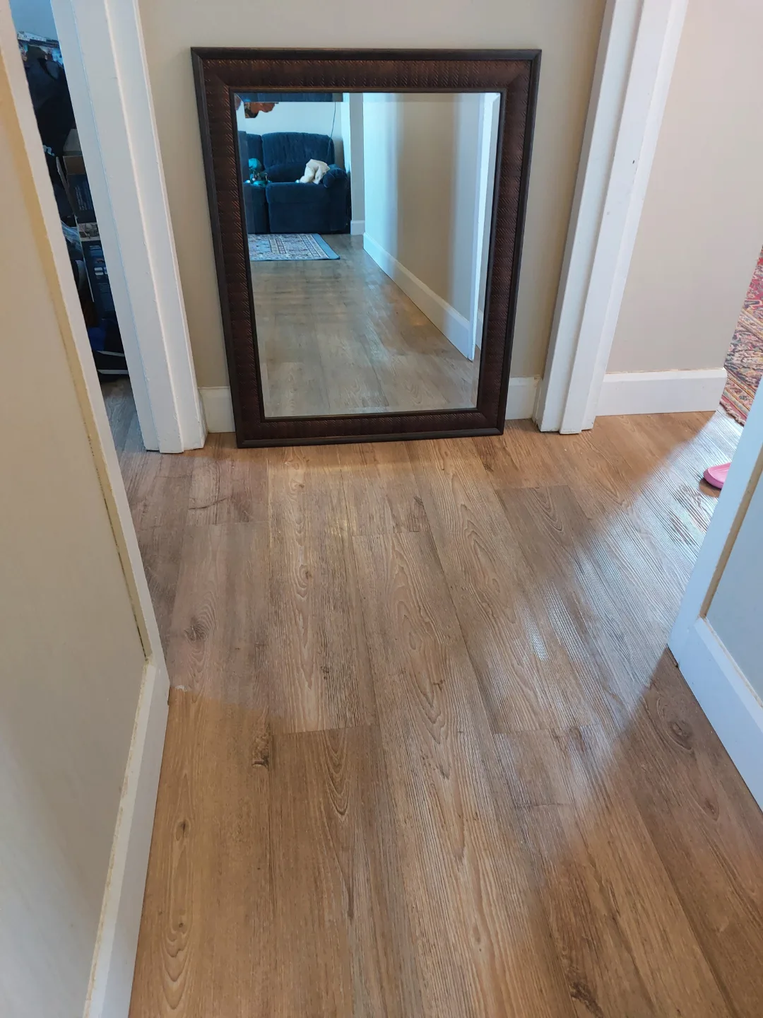 Dark Brown Framed Mirror thumbnail