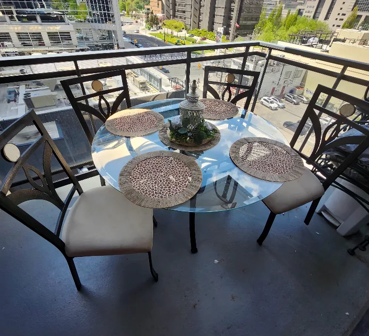 Patio set, Glass-top balcony patio set thumbnail
