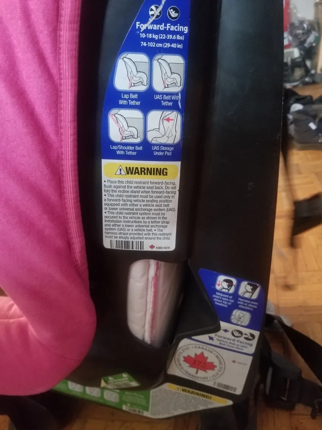 Cosco Scenera Next Convertible Car Seat - Pink Floral image indicator(4)