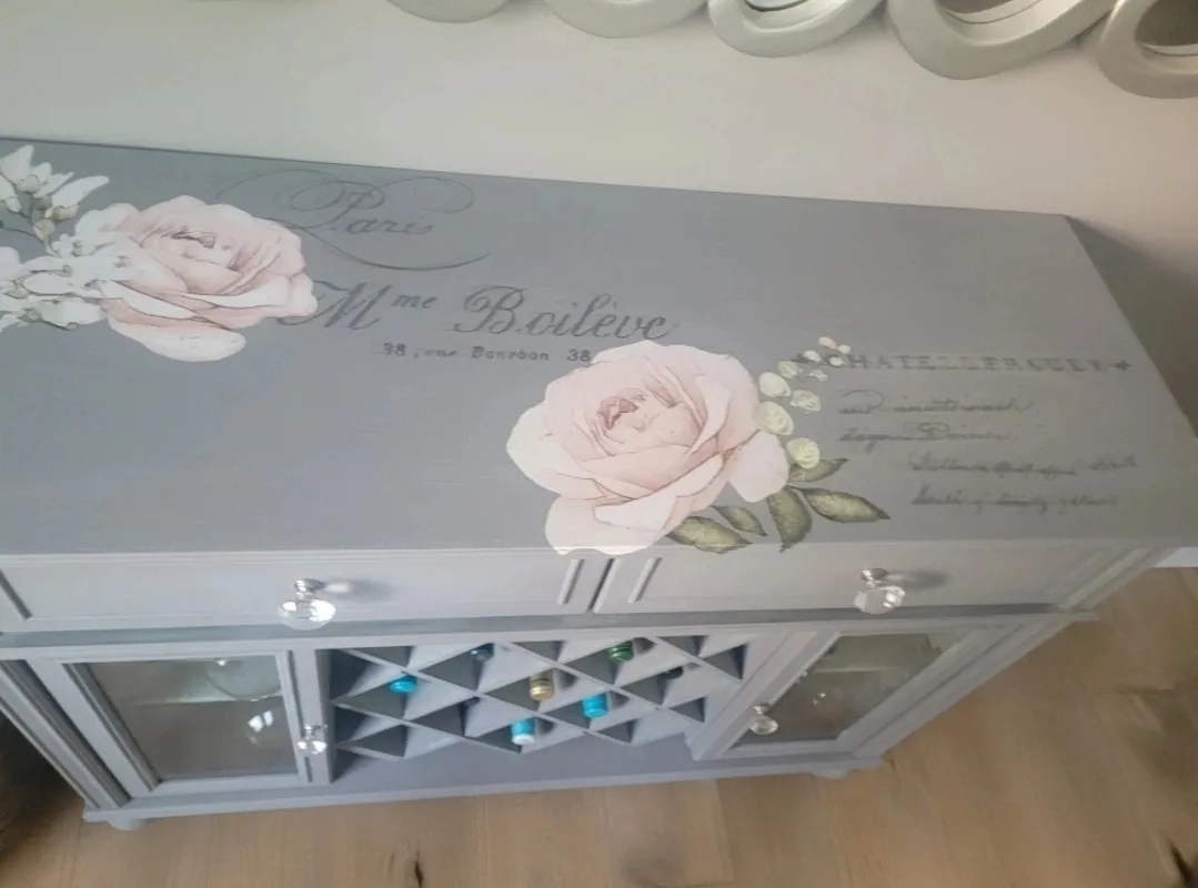 farmhouse Painted Wine Cabinet with Storage image indicator(2)