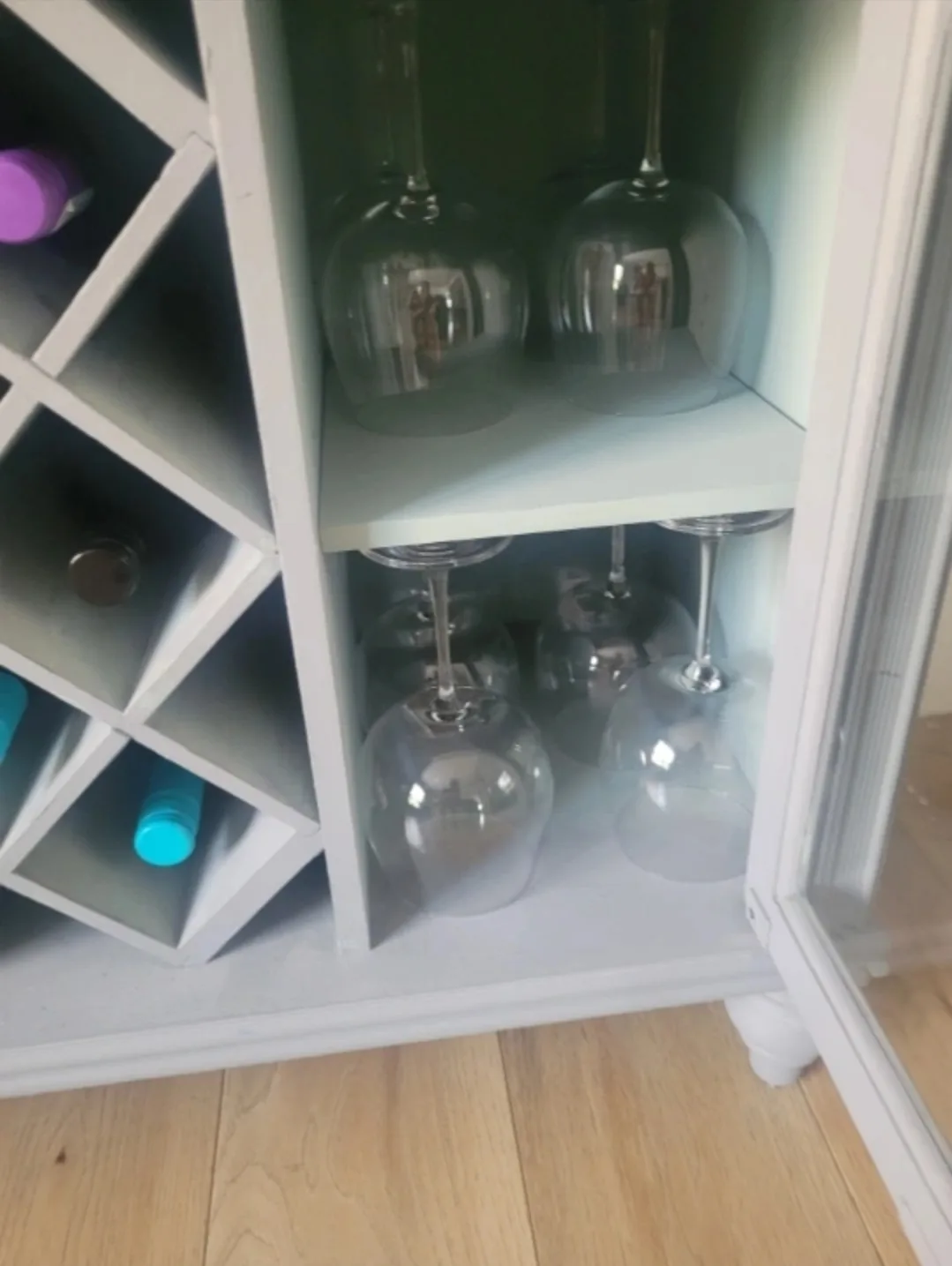 farmhouse Painted Wine Cabinet with Storage image indicator(6)