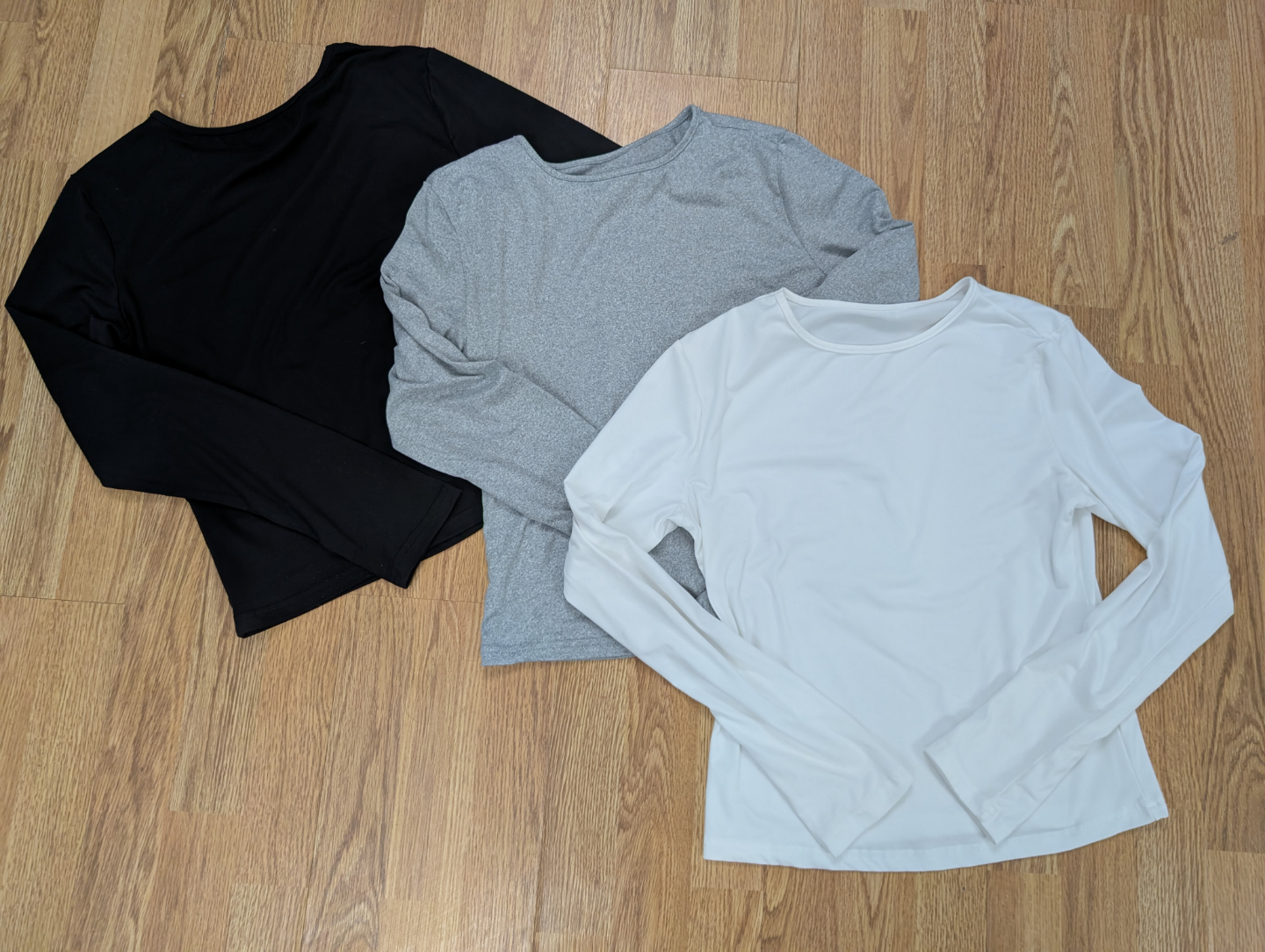 NWOT Three Long-Sleeve Shirts - Black, Grey, White - photo 2