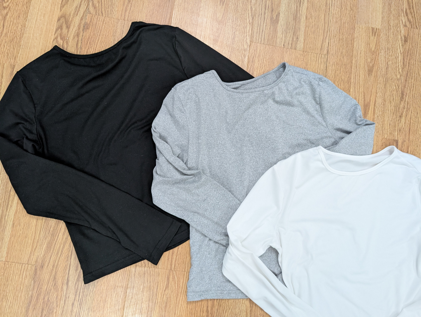 NWOT Three Long-Sleeve Shirts - Black, Grey, White