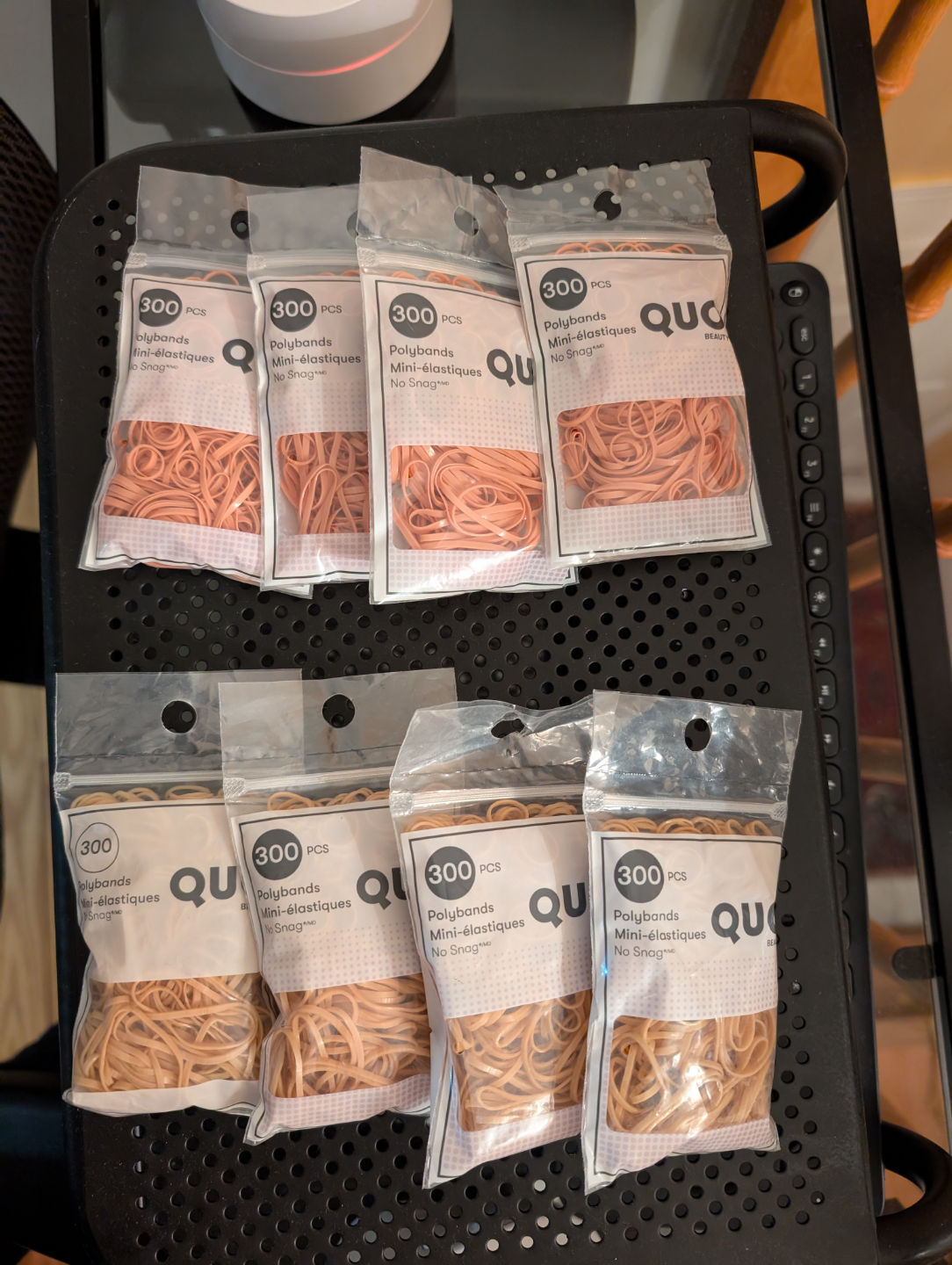 8 x 300 Count Mini Polybands for Hair