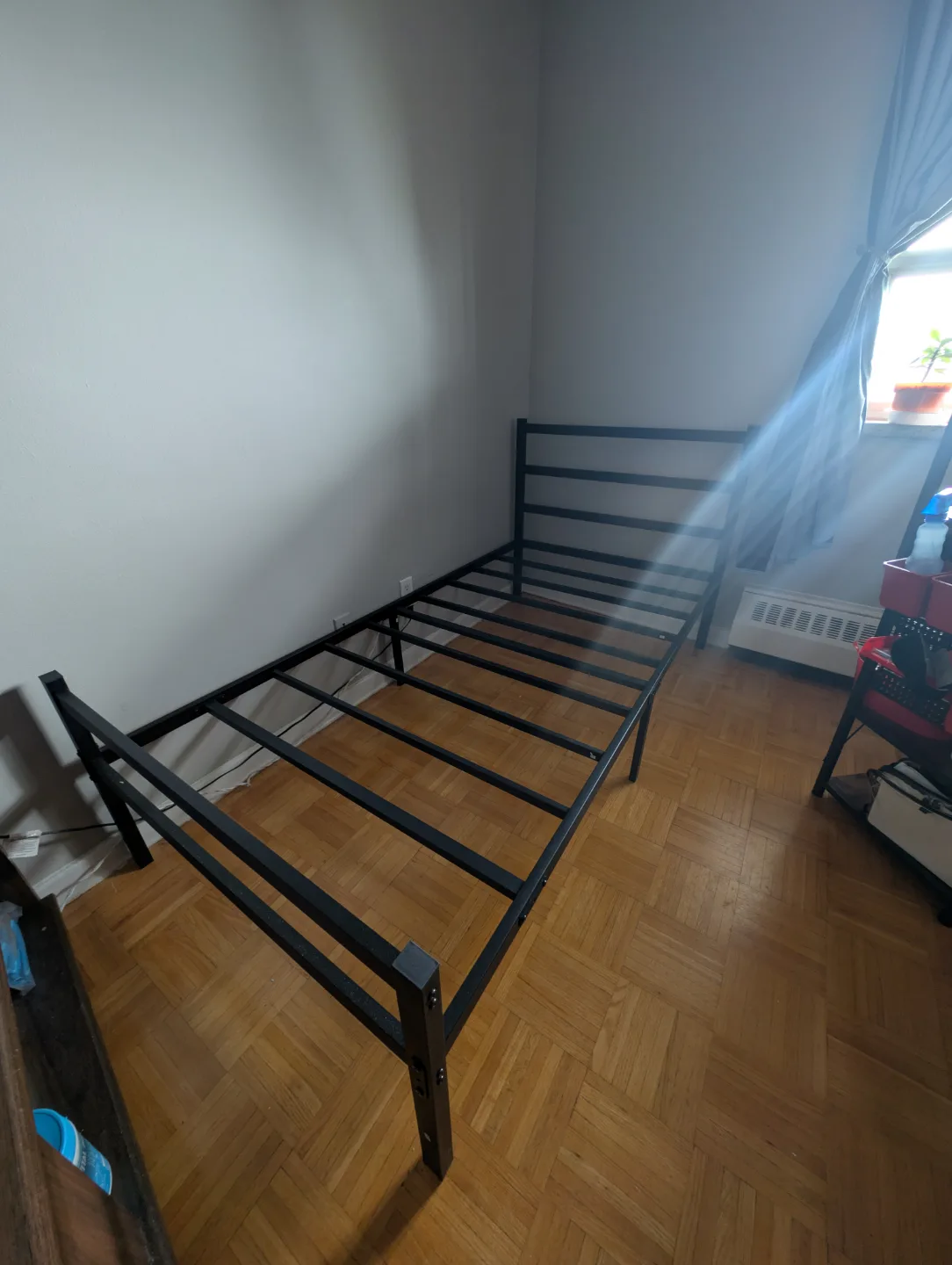 Black Metal Twin Bed Frame with a Mattress image indicator(3)