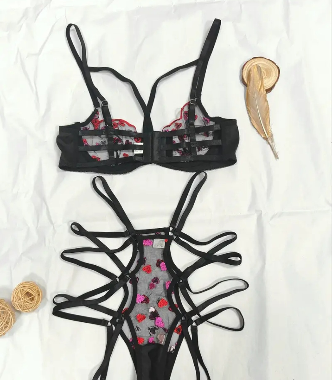 Black and Red Lingerie Set