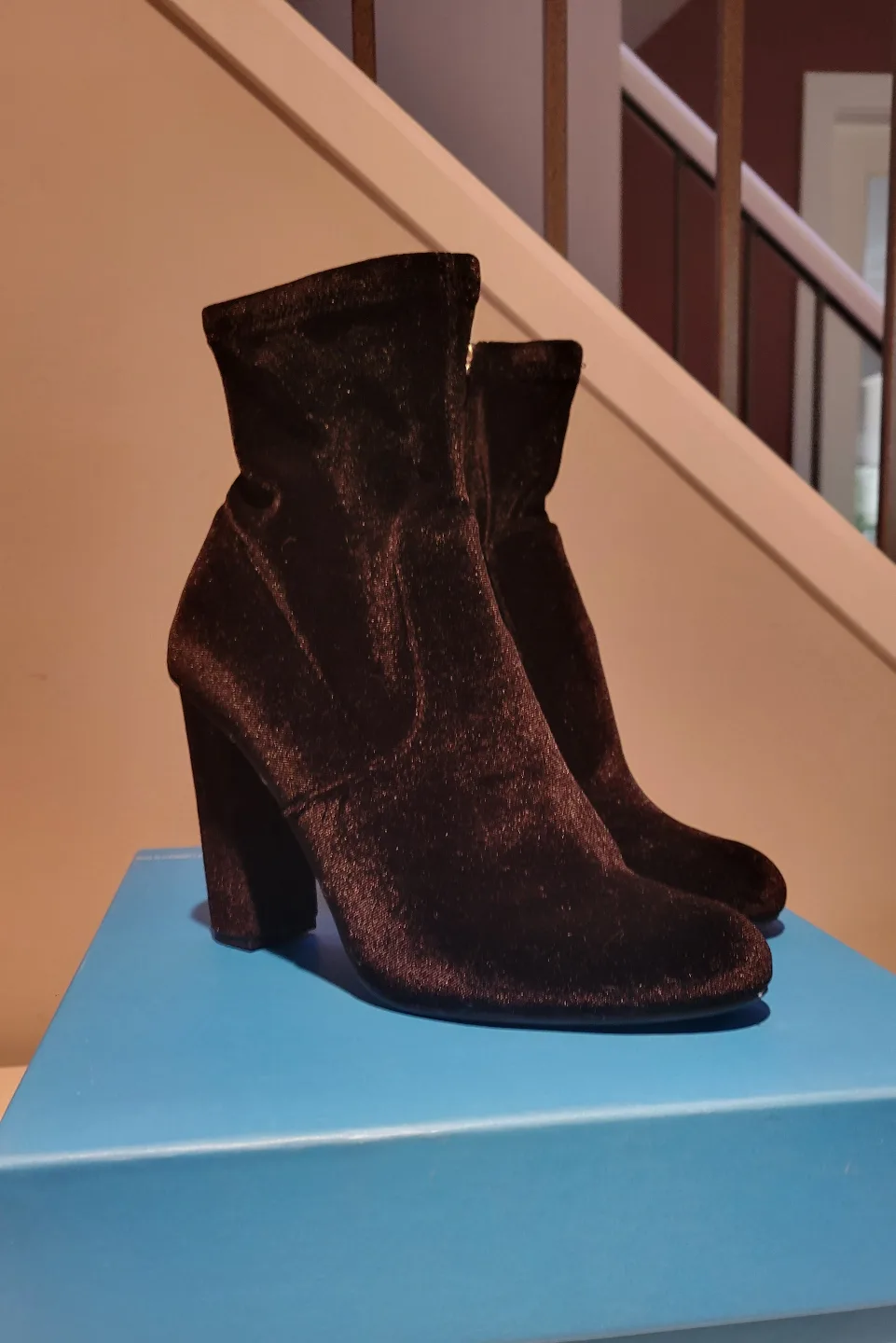 Steve Madden Black Velvet Ankle Boots, 7.5 thumbnail