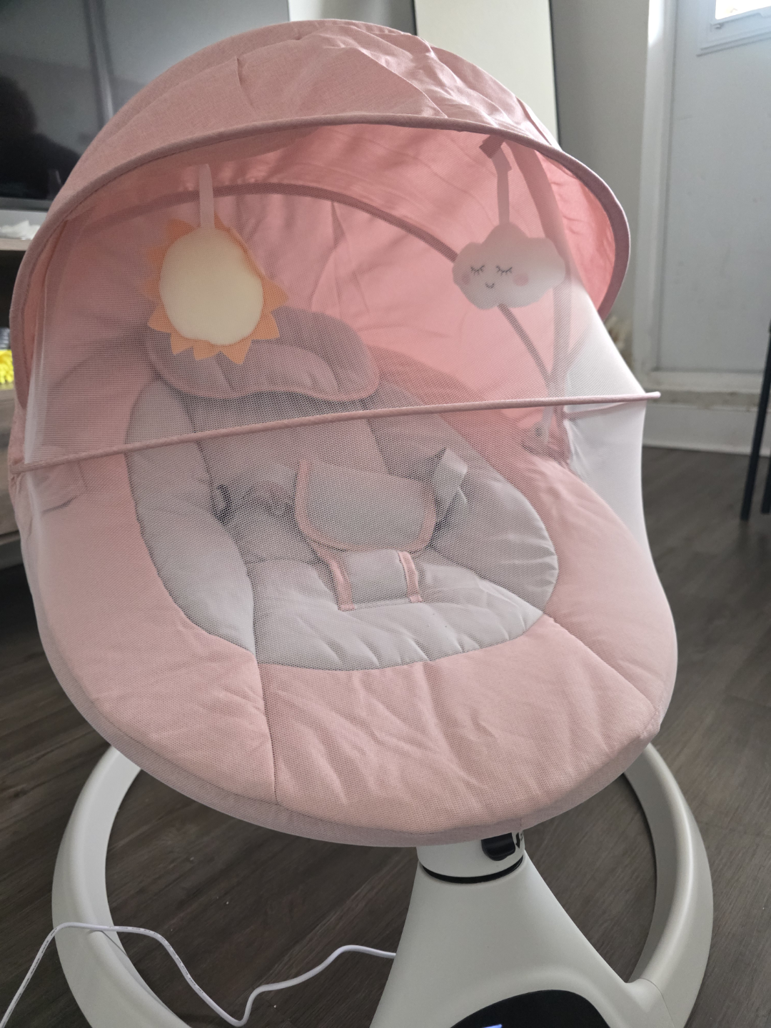 Baby Swing - Pink and Grey - Gently Used