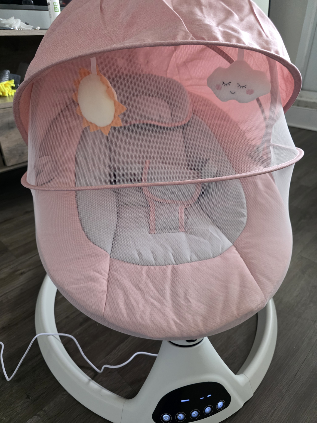 Baby Swing - Pink and Grey - Gently Used - photo 2