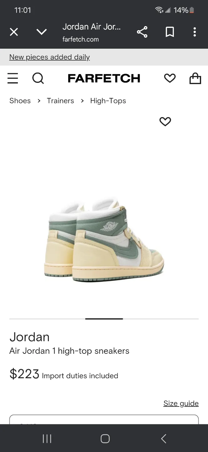 Air Jordan 1 High-Top Sneakers - Pale Ivory/Seafoam image indicator(6)
