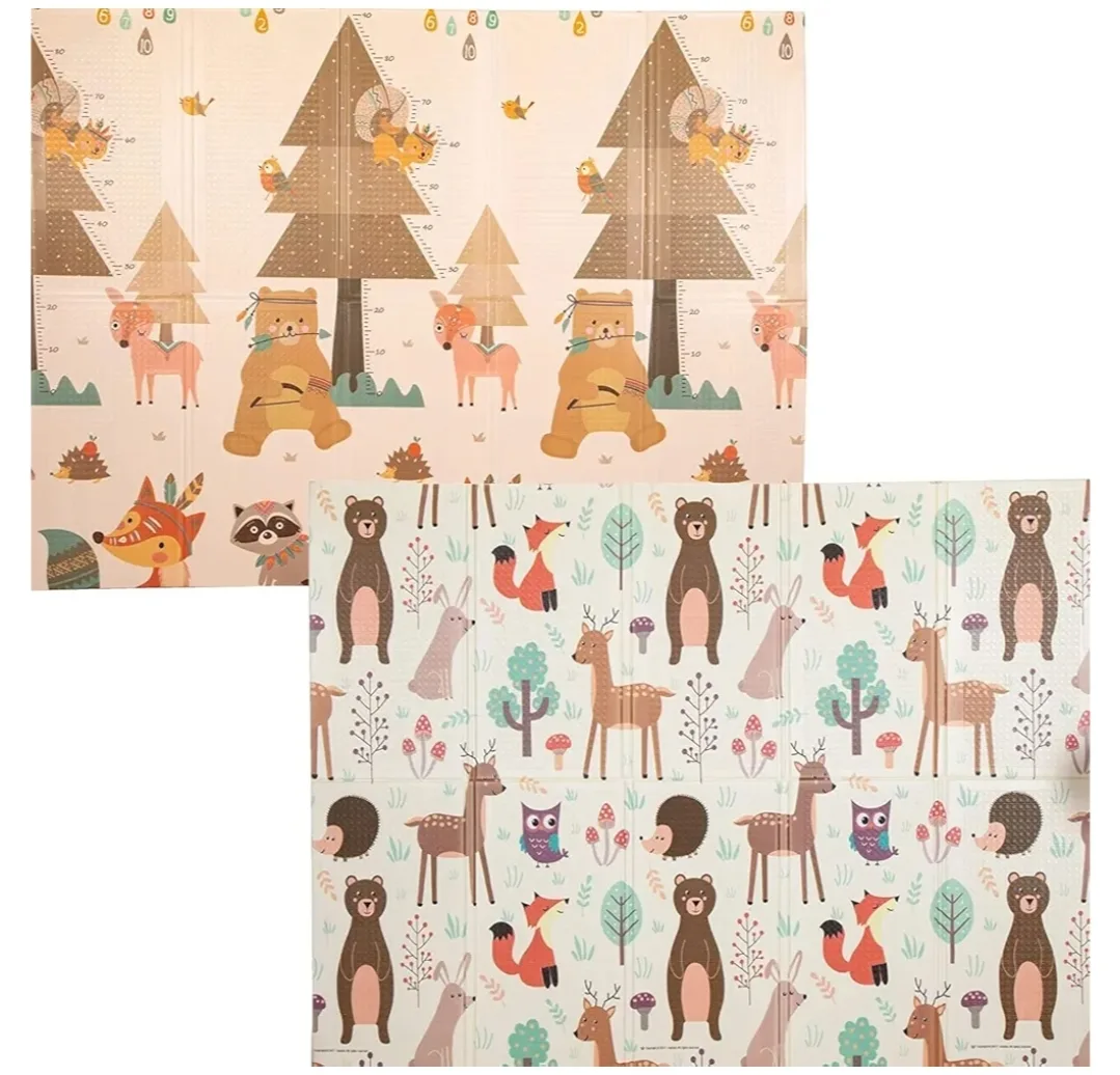 Foldable Baby Play Mat - Forest Animals Theme thumbnail