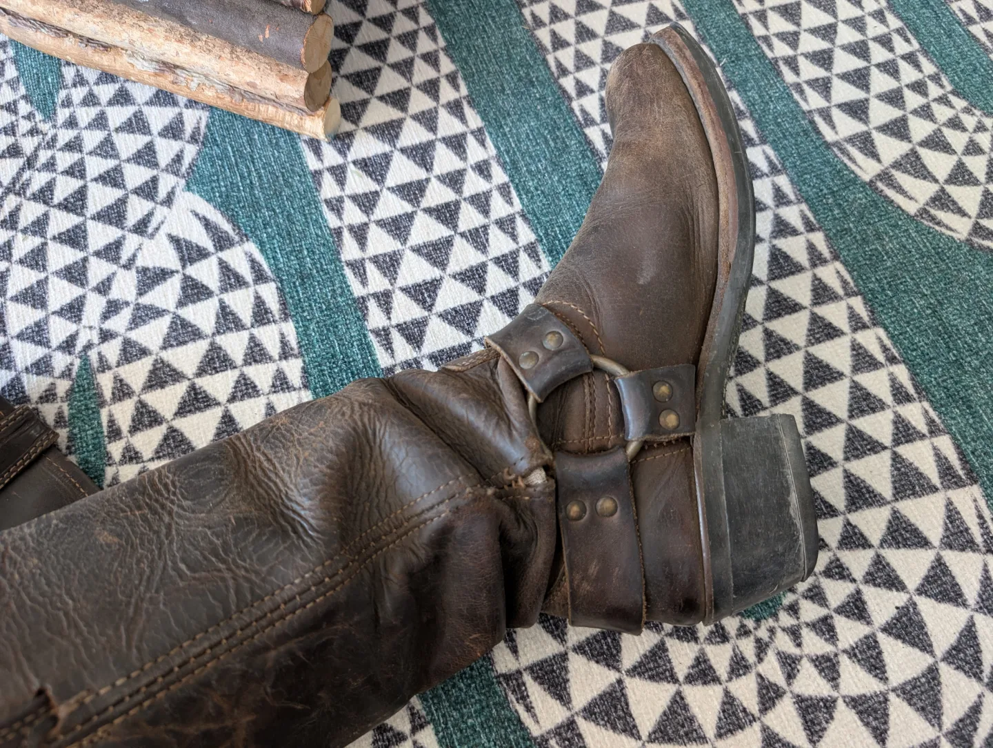 Frye Women's Brown Leather Harness Boots image indicator(3)