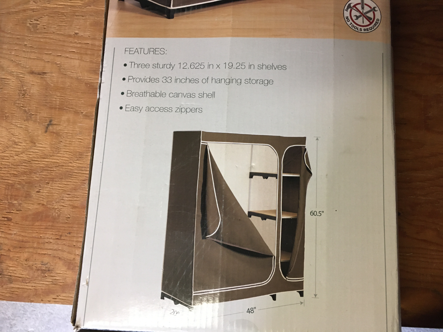 deluxe canvas wardrobe 48 in wide 20 in deep 60.5  tall - photo 3