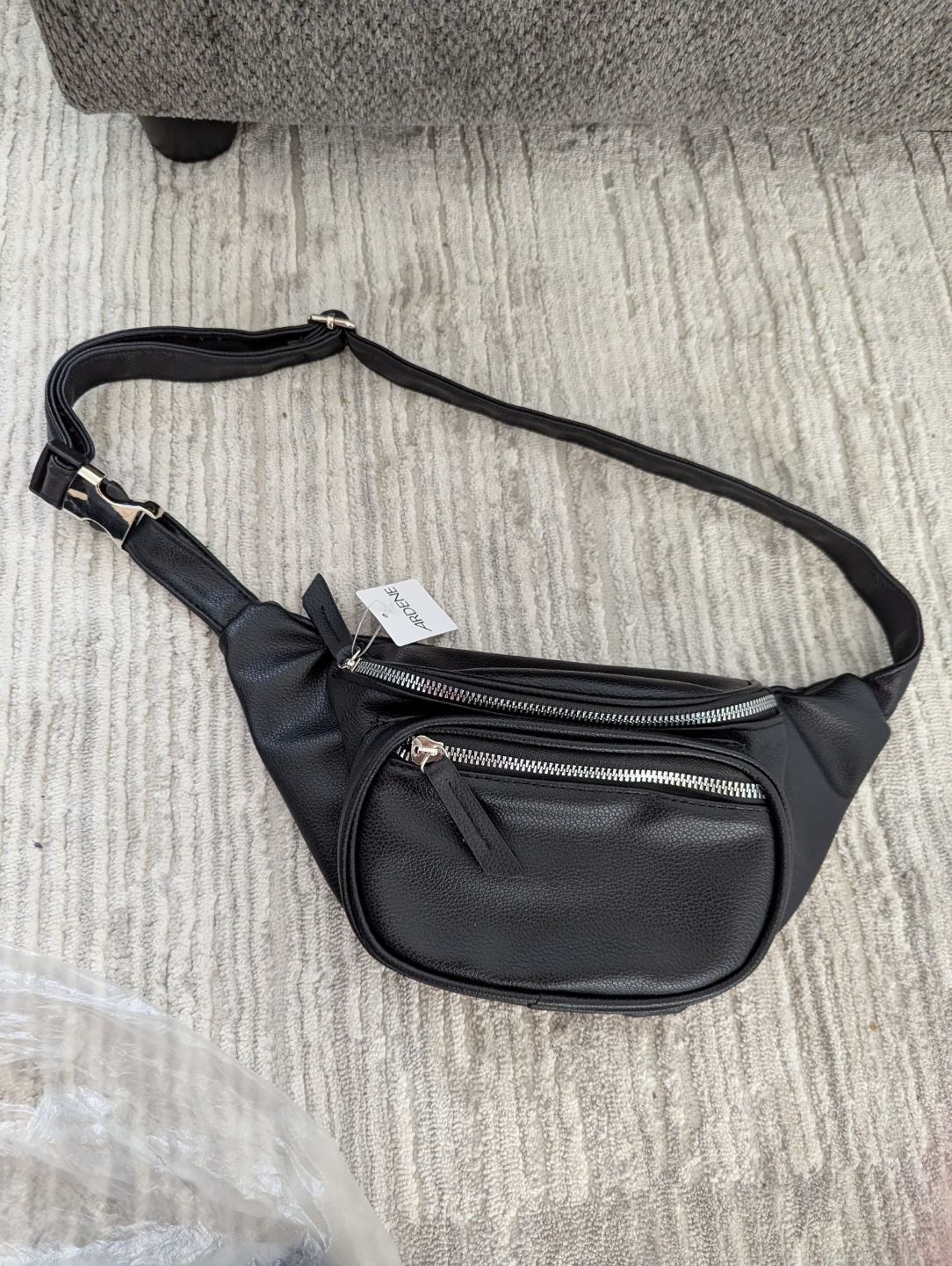 New Black Faux Leather Bag