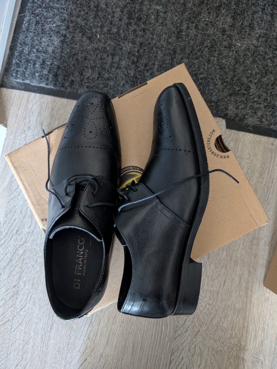 Di Franco Men's Black Leather Dress Shoes - Size 43 - photo 2