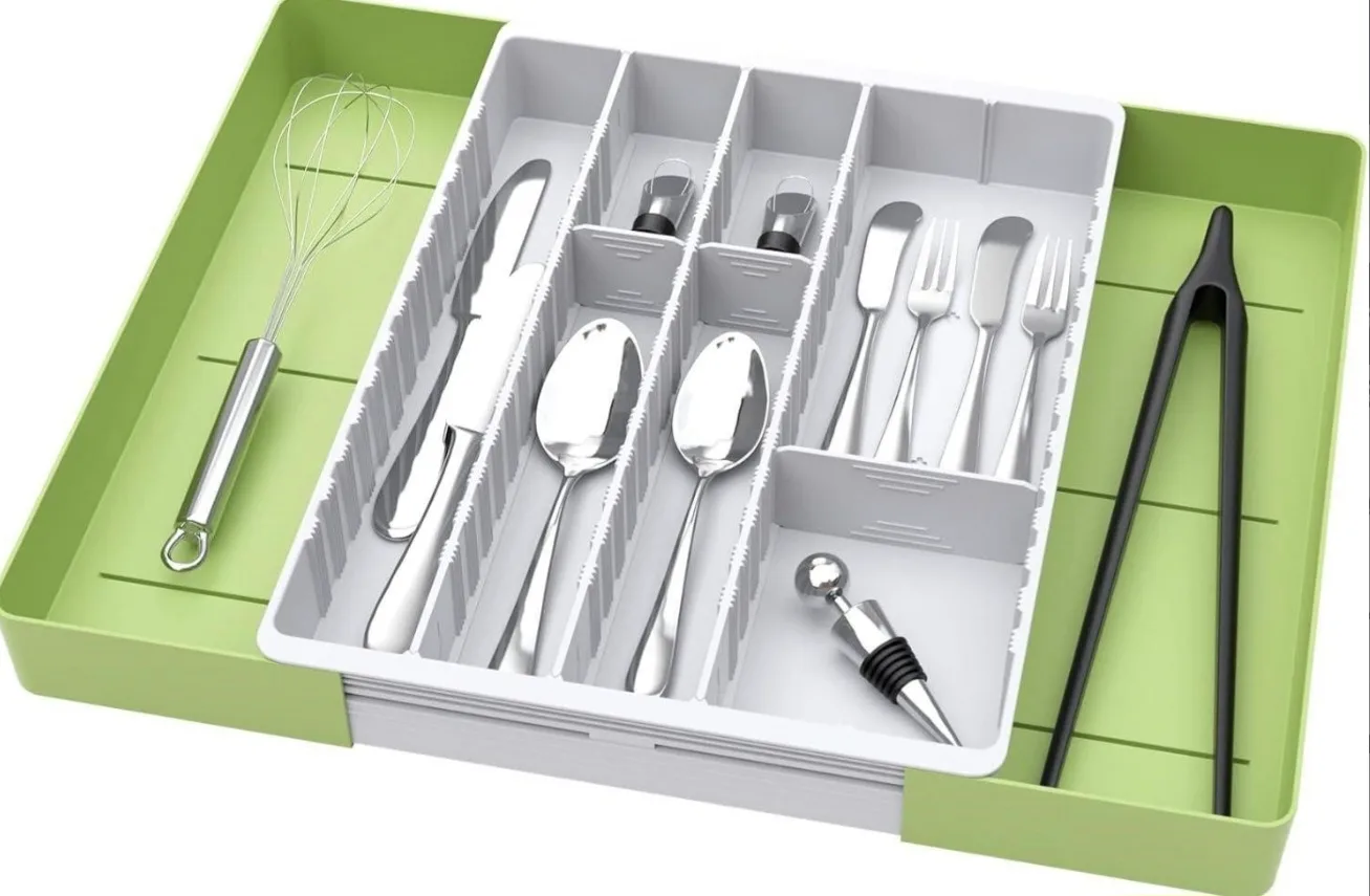 Adjustable Cutlery Organizer with Dividers thumbnail