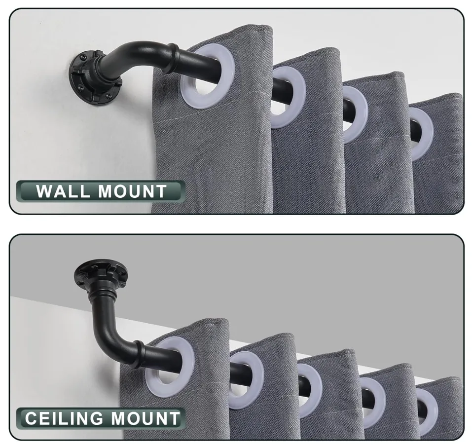 Black Industrial Pipe Curtain Rod thumbnail