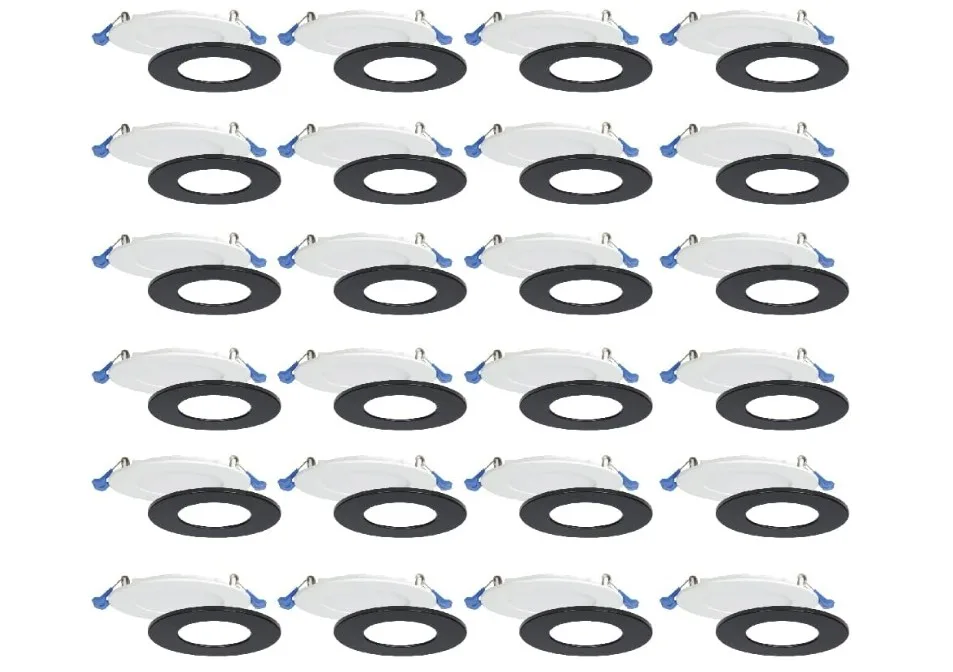 24-Pack 3" LED Recessed Slim Lights with Black Trim thumbnail