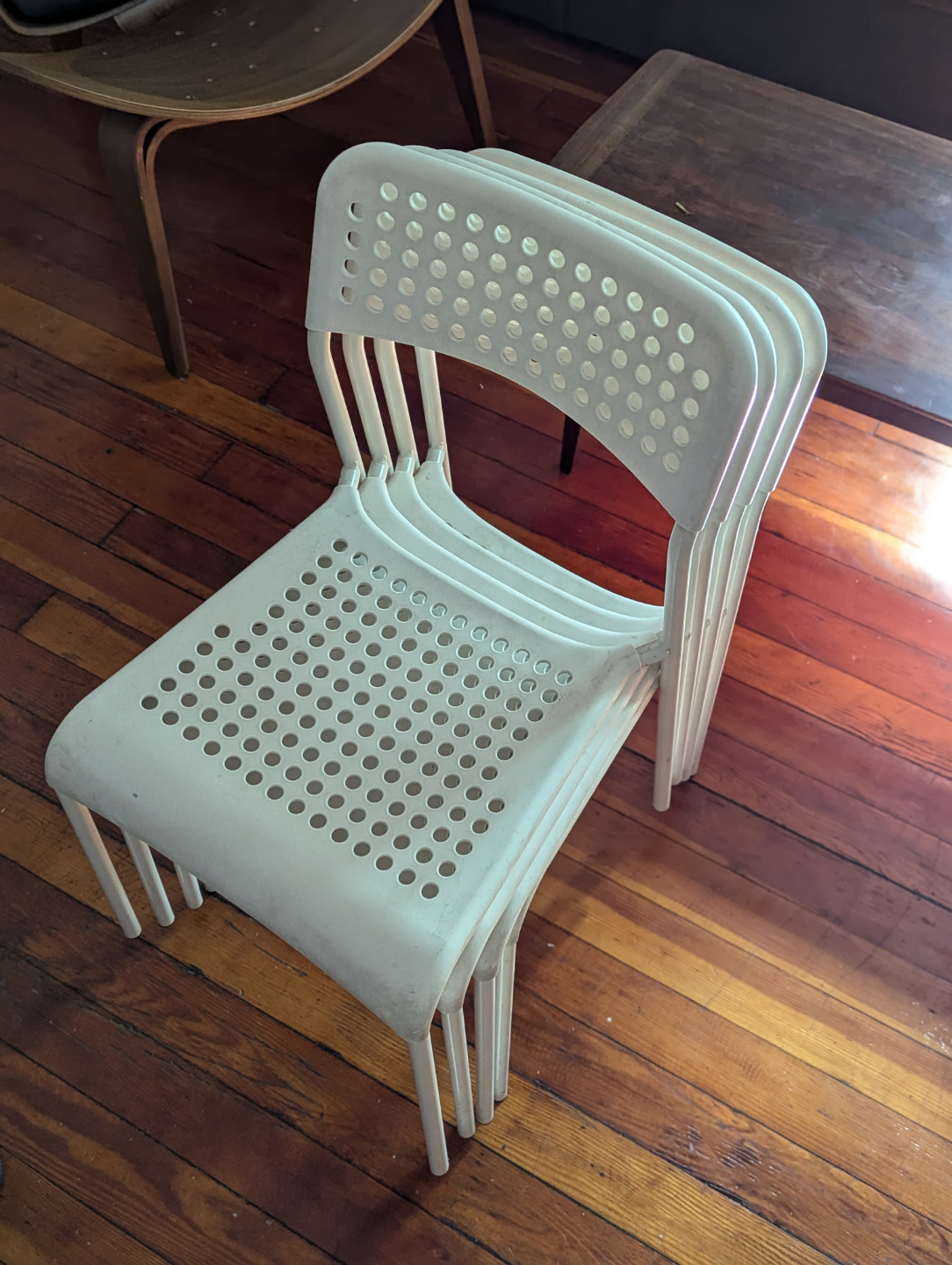 Set of four IKEA ADDE chairs