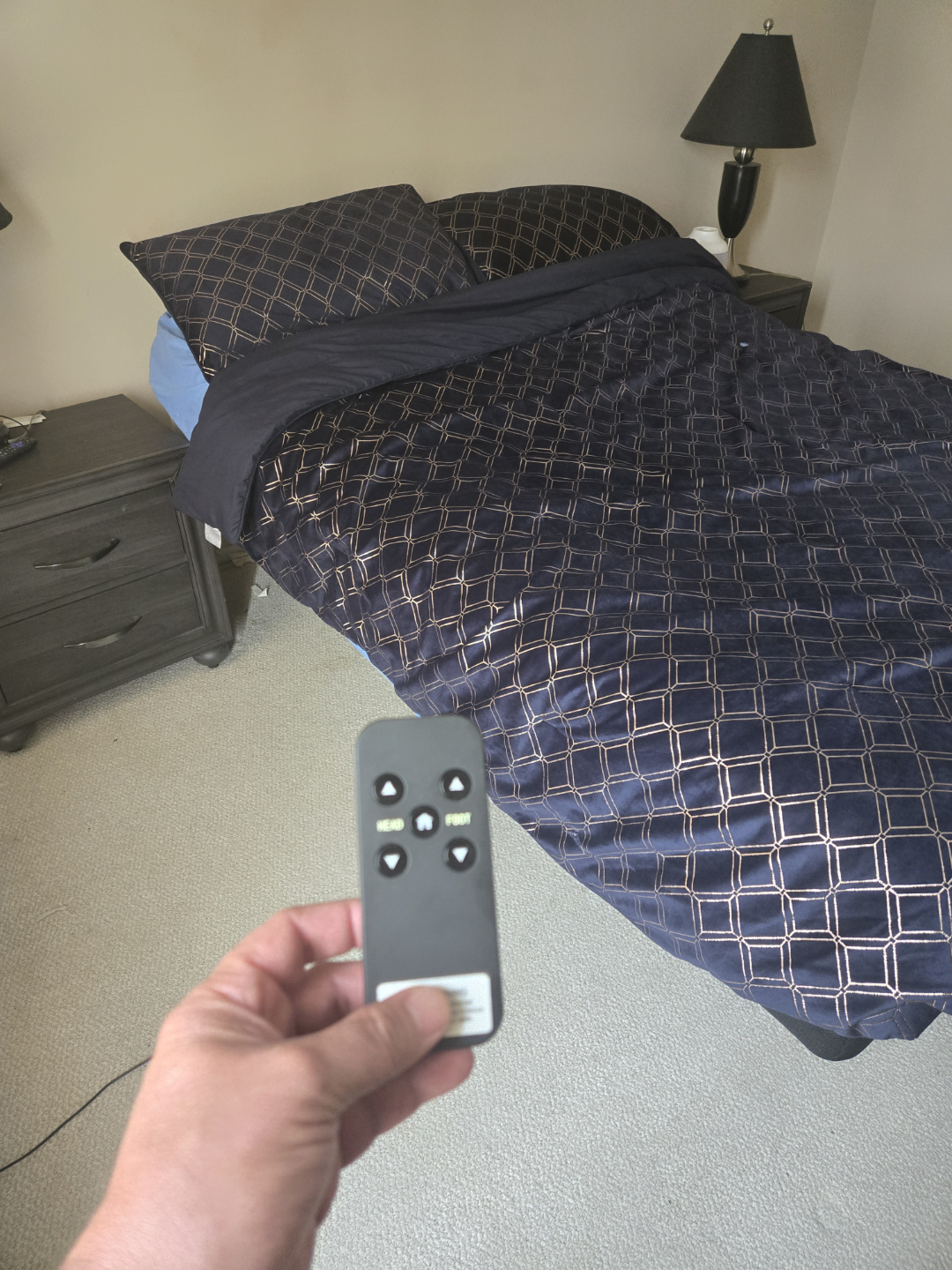 Ashley Electric Base Queen Bed Frame with mattress